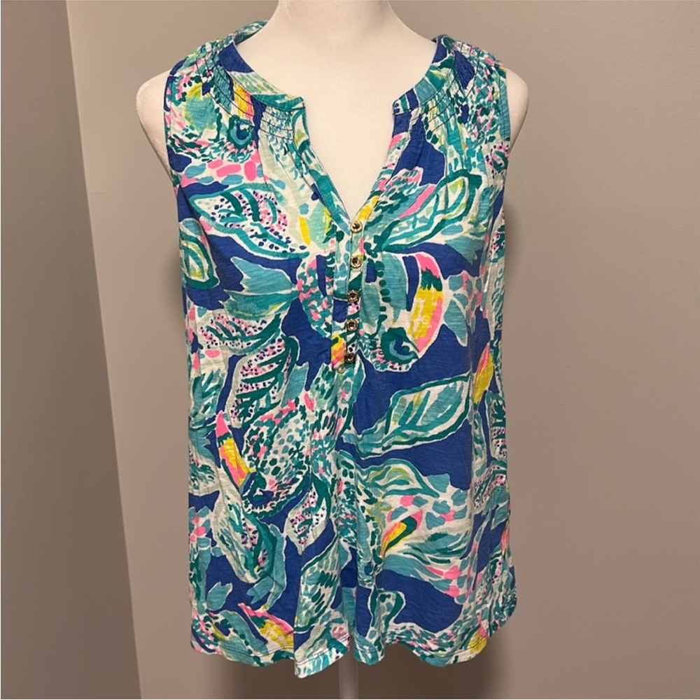 Lilly Pulitzer Adorable Colorful Sleeveless Blouse